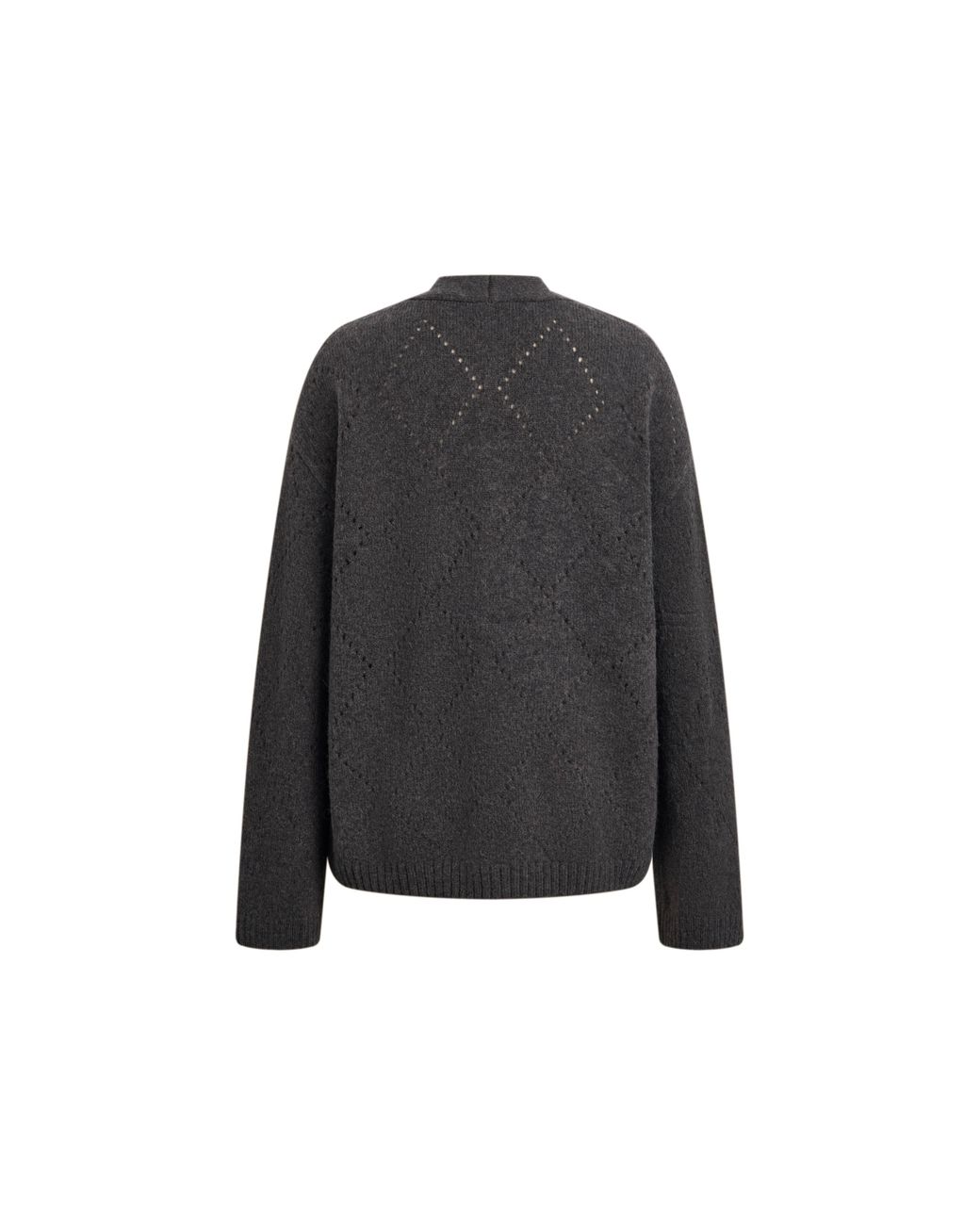 Fabrique Blue Kaia Argyle Openwork Cardigan