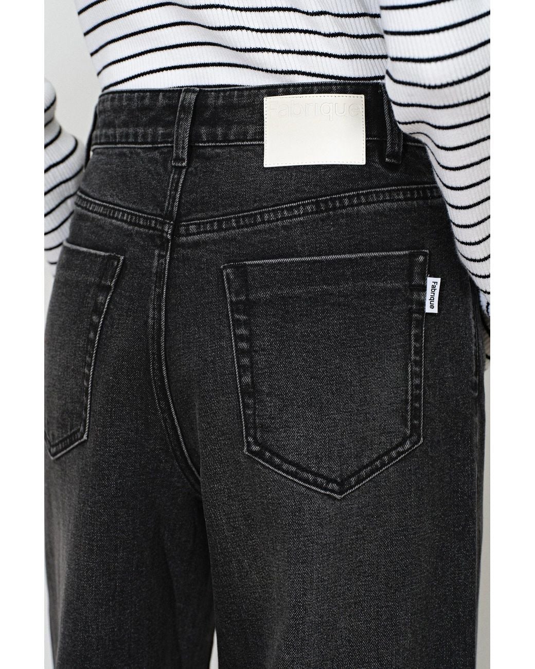 Fabrique Black Grazia Crystal Studded Cropped Straight Leg Jeans