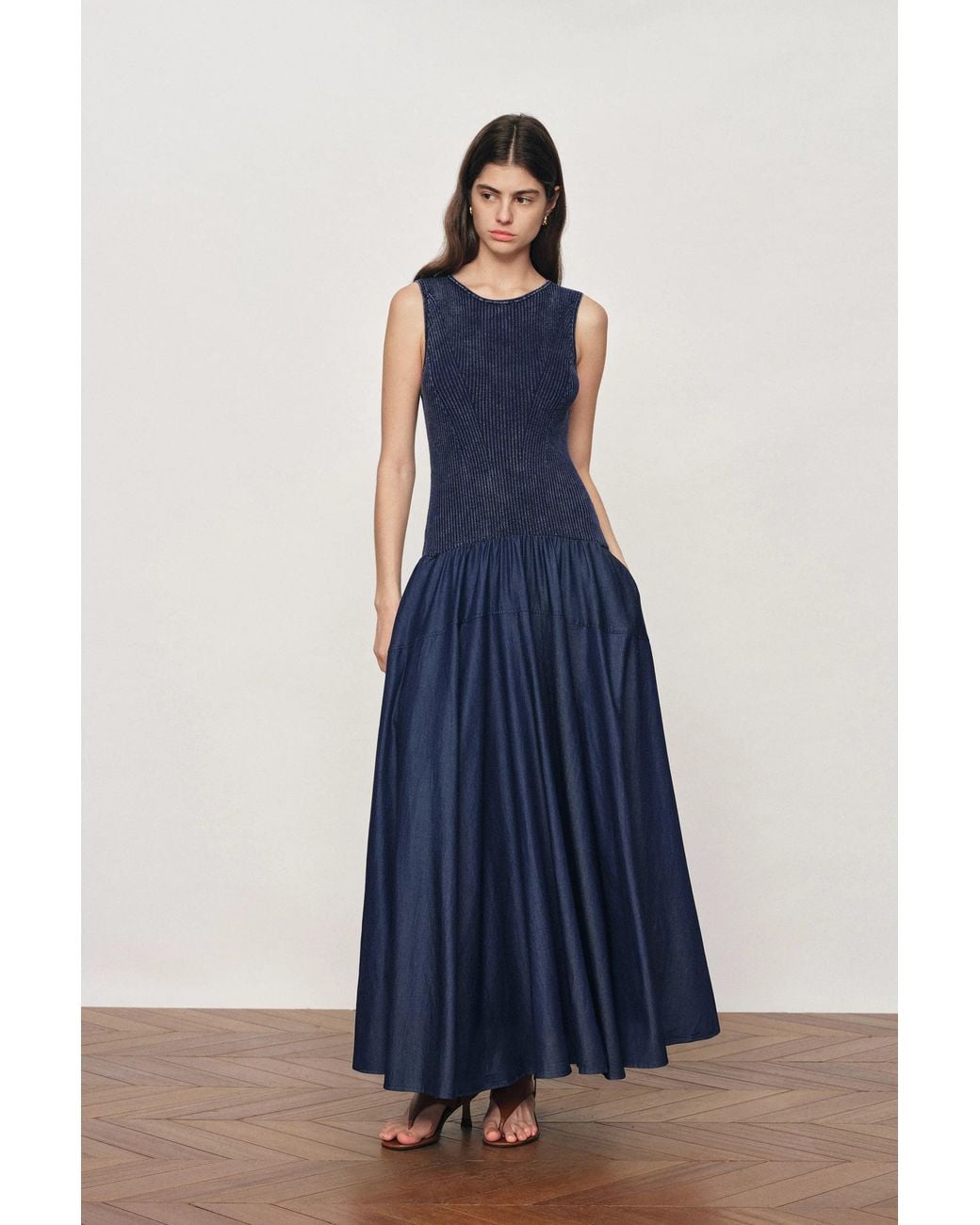 Fabrique Blue Keira Sleeveless Panel Dress