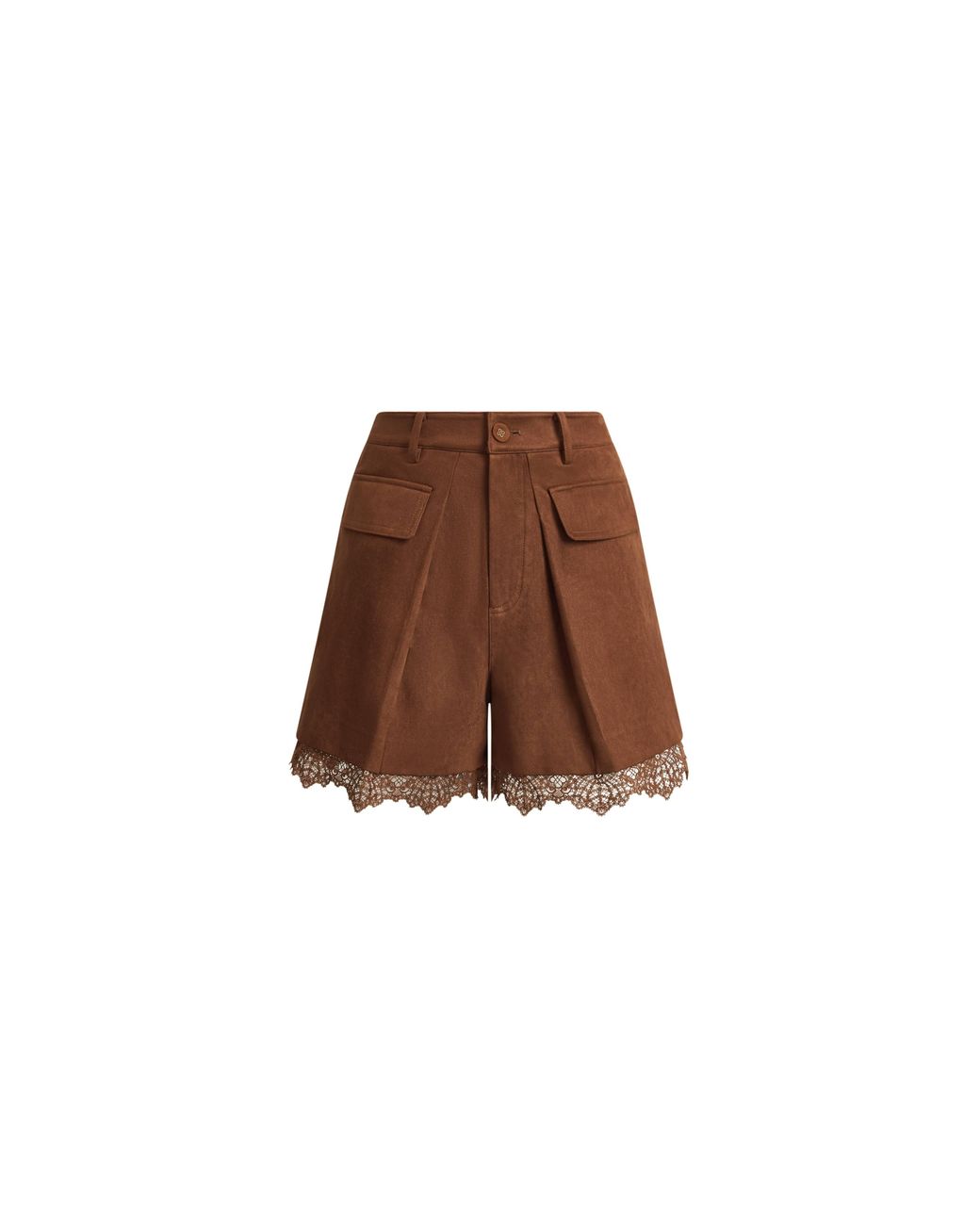 Fabrique Black Hazel Lace Panel Belted Shorts