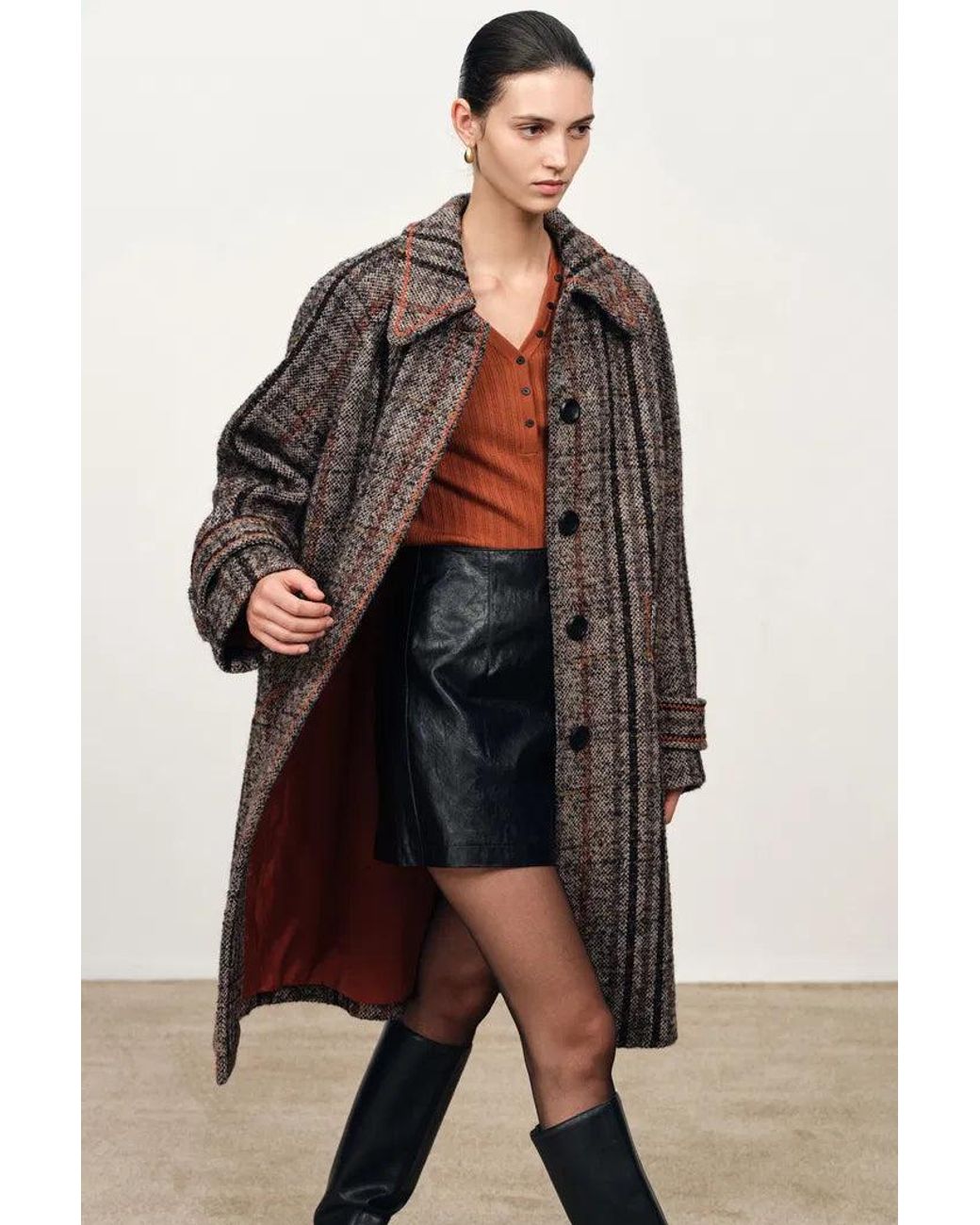 Fabrique Natural Oakley Check Coat