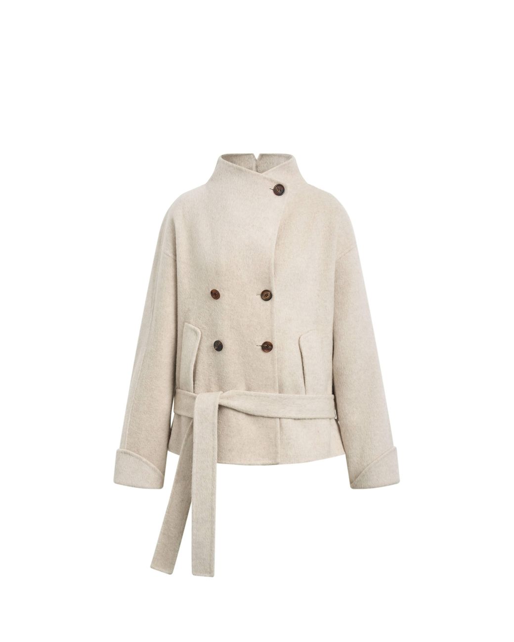 Fabrique Natural Asa Belted Low Waist Cropped Coat