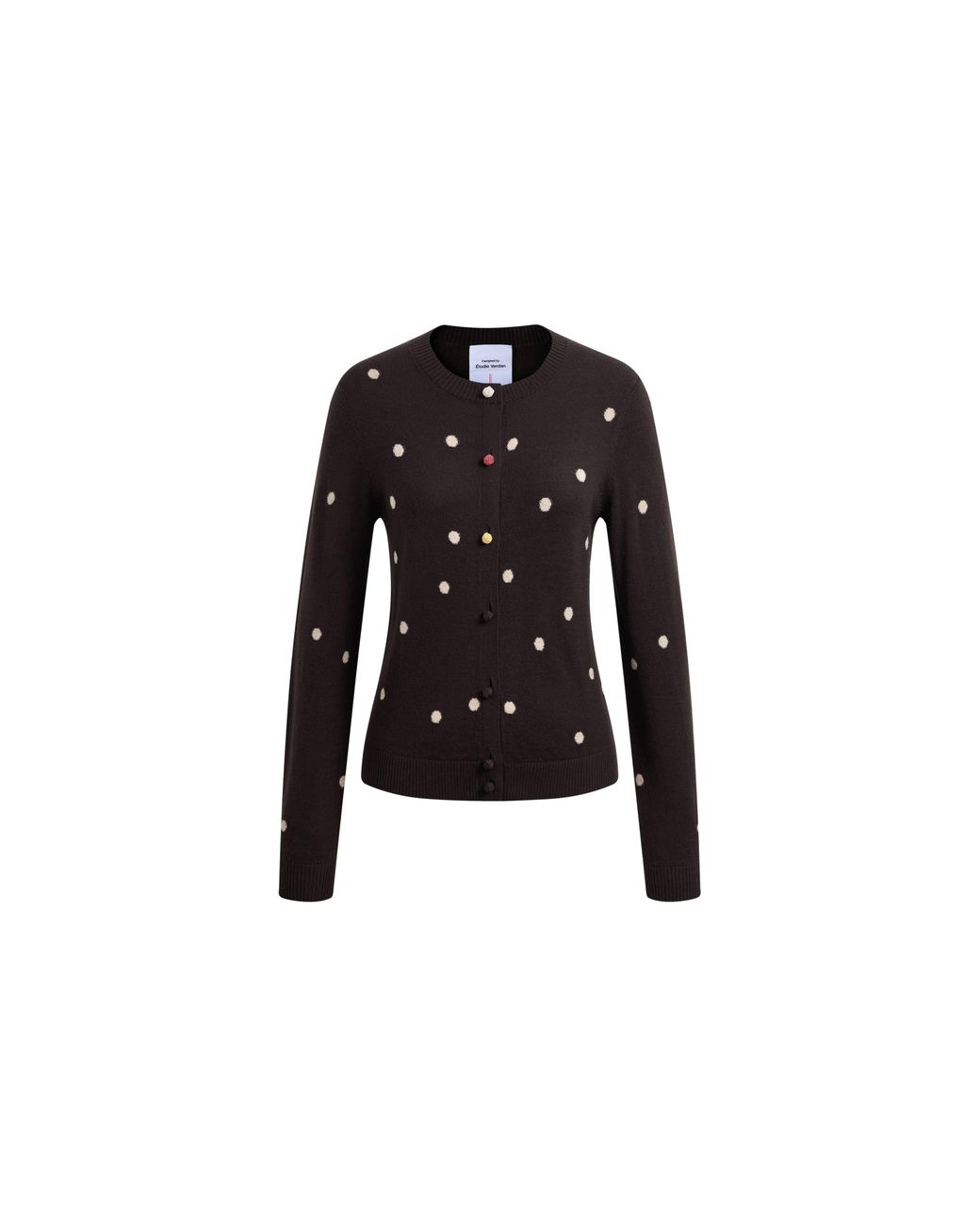Fabrique Blue Zoe Contrast Polka Dot Cardigan