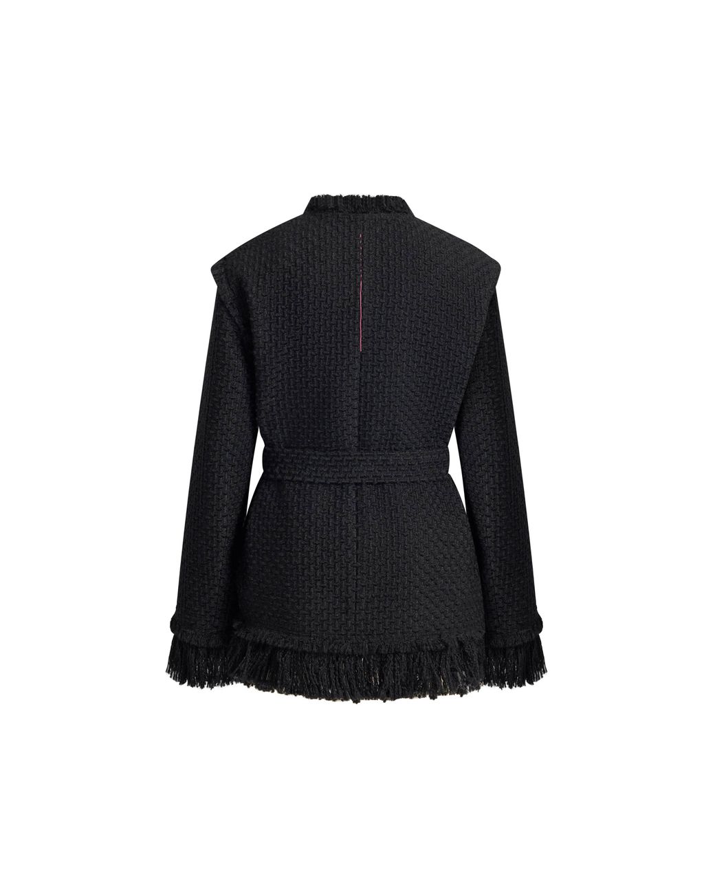 Fabrique Blue Graziosa Belted Fringed Safari Jacket