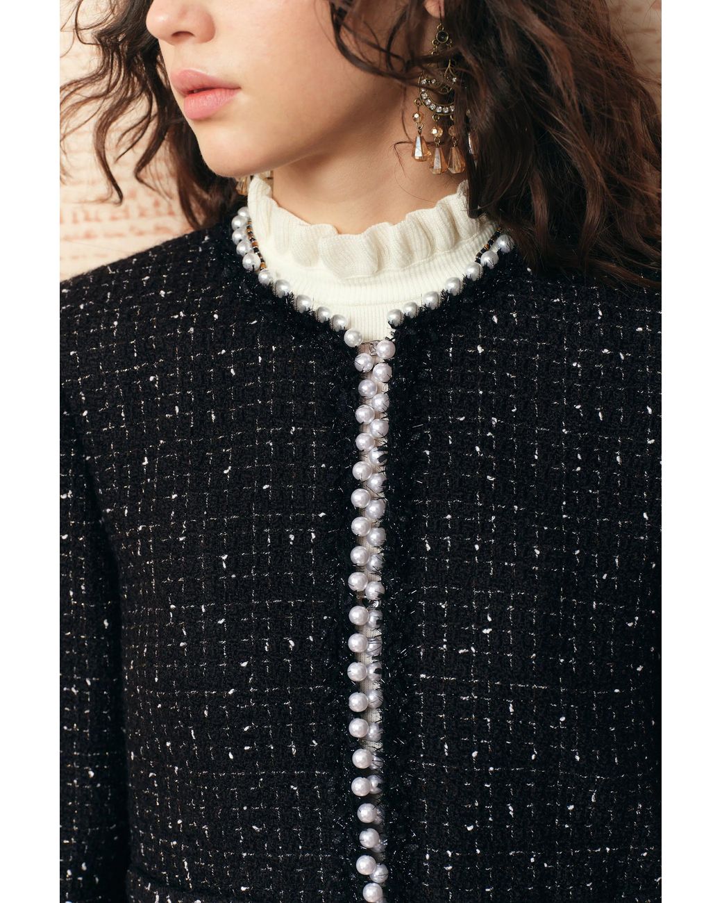 Fabrique Black Cynthia Pearl Beaded Jacket
