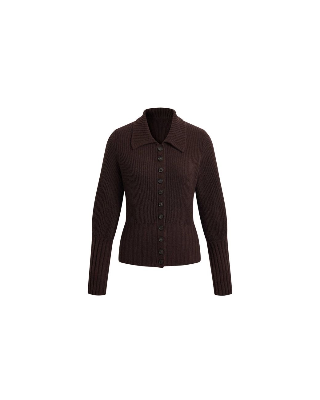 Fabrique Natural Meave Fitted Gigot Sleeves Cardigan
