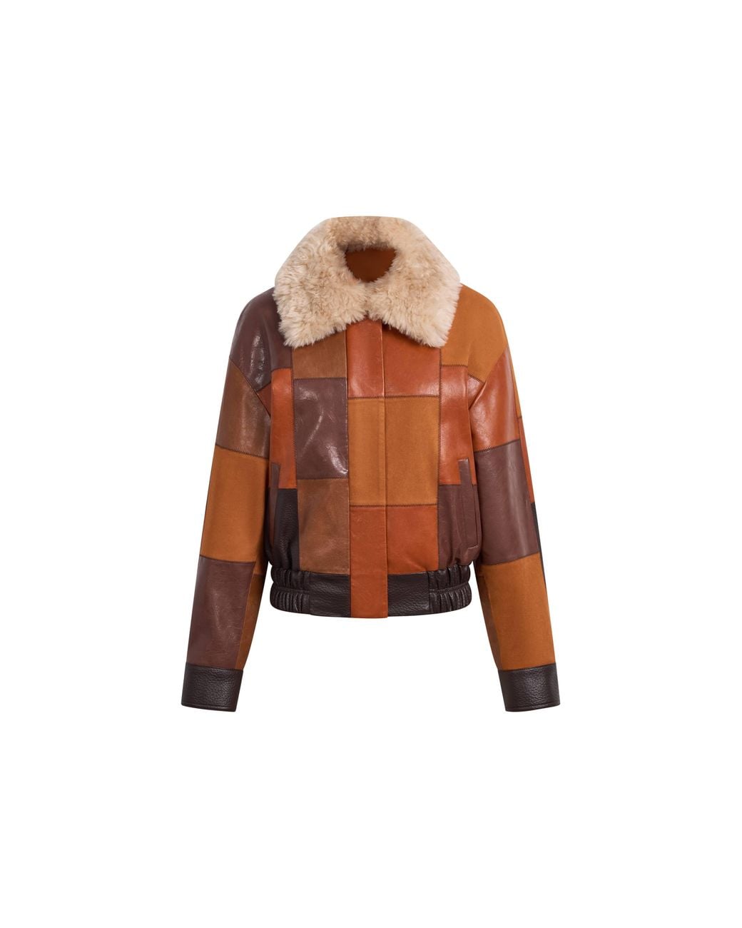 Fabrique Natural Jett Paneled Jacket With Detachable Faux Fur Collar