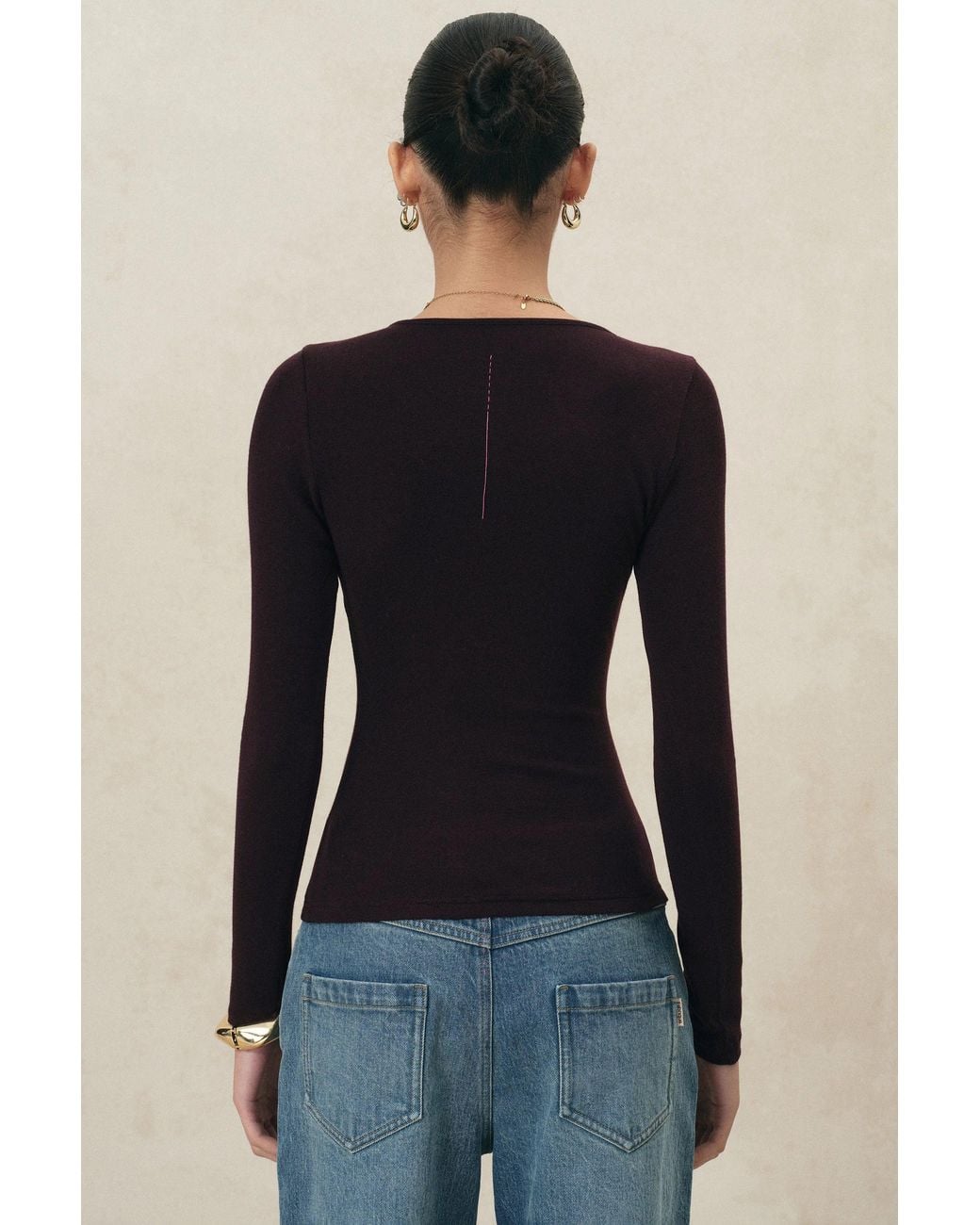 Fabrique Blue Ruby Twisted Asymmetric Top