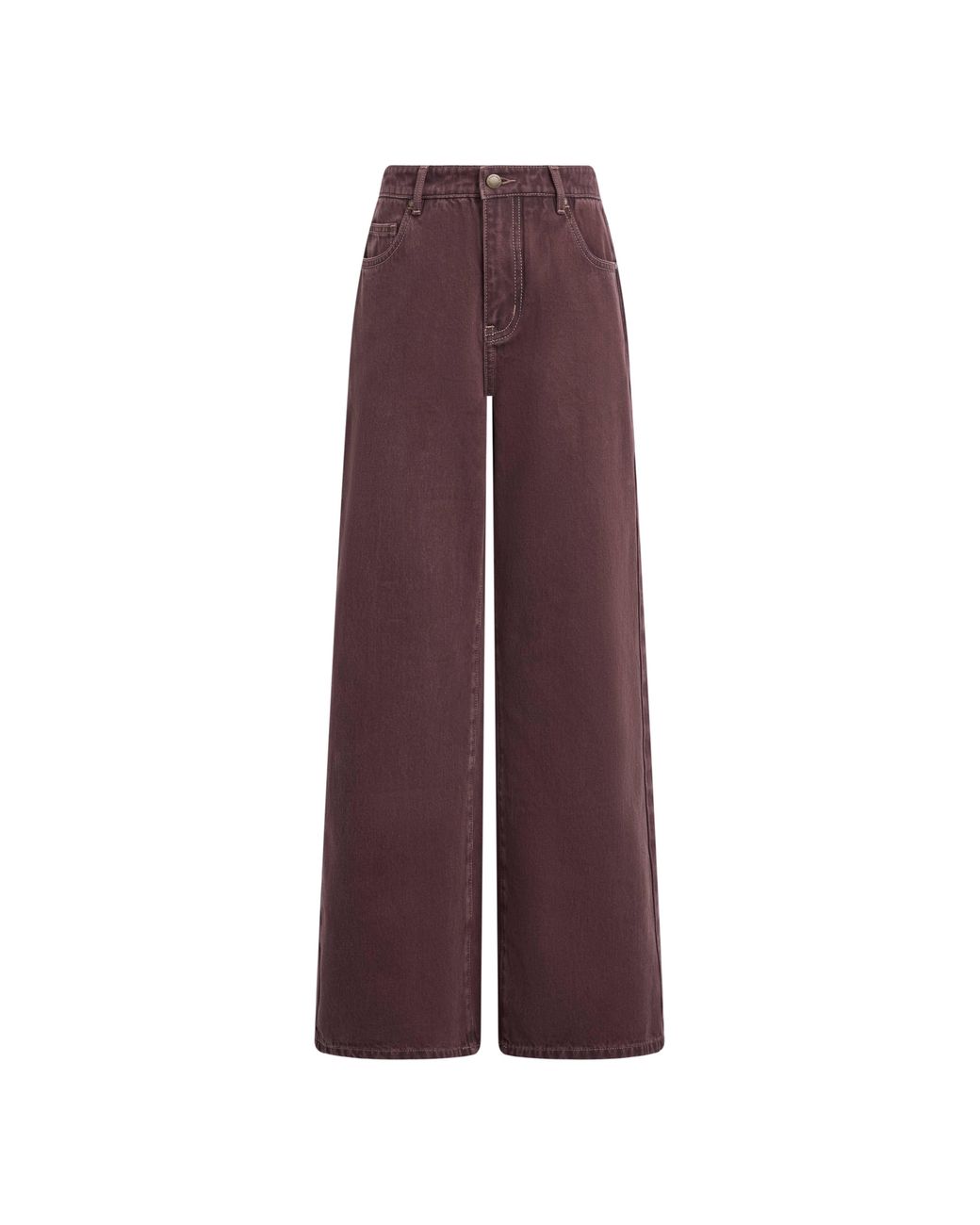 Fabrique Brown Elowen Cropped Straight Leg Jeans