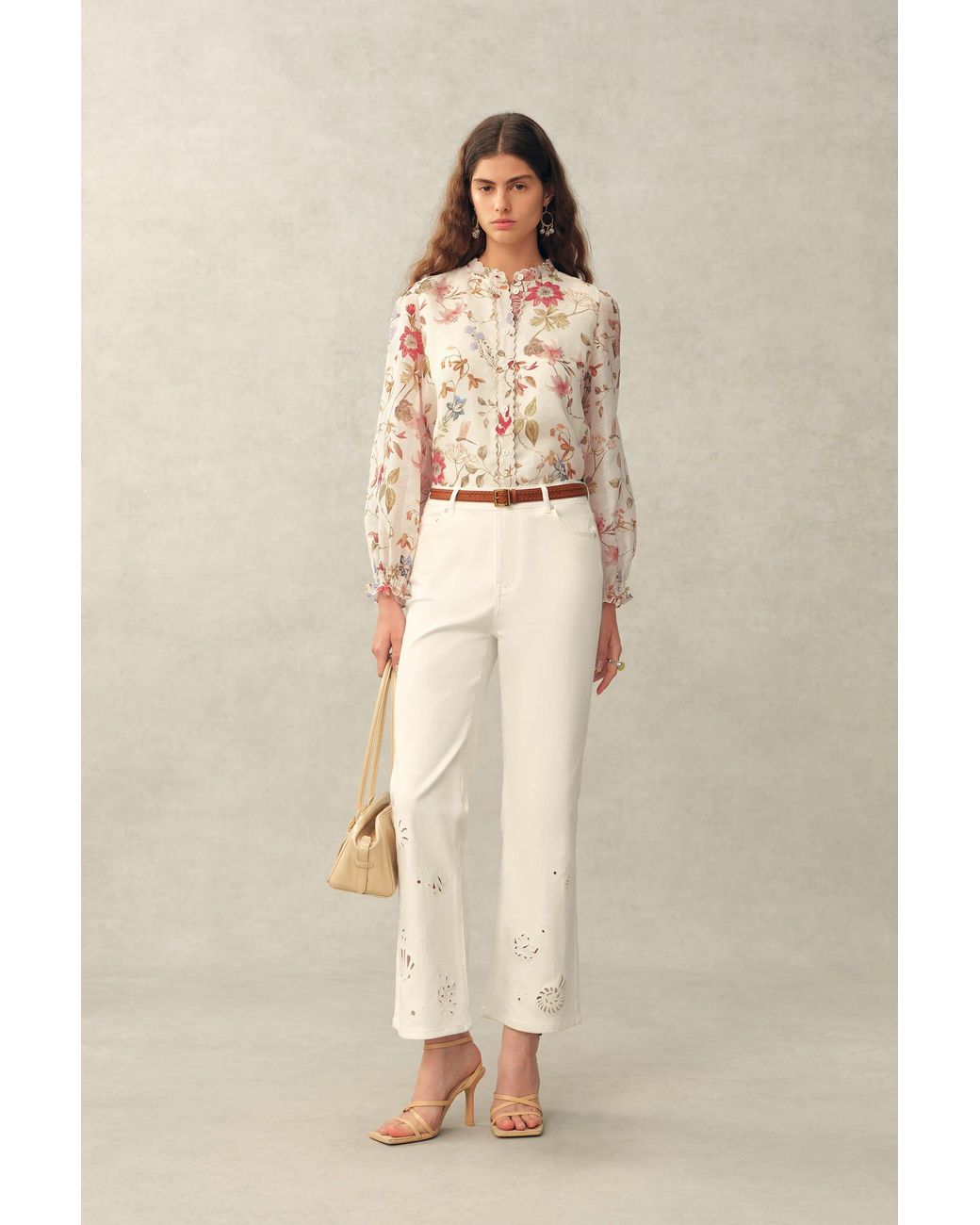 Fabrique Natural Adelaide Handpainted Floral Blouse