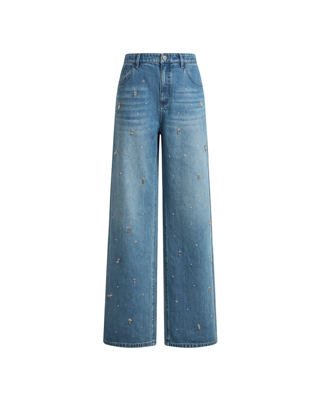 Fabrique Blue Eleanor Crystal Embellished Straight Leg Jeans