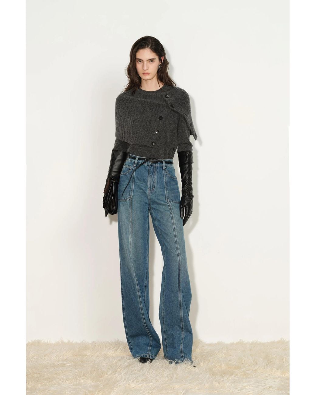Fabrique Blue Thelma Utility Wide Leg Jeans