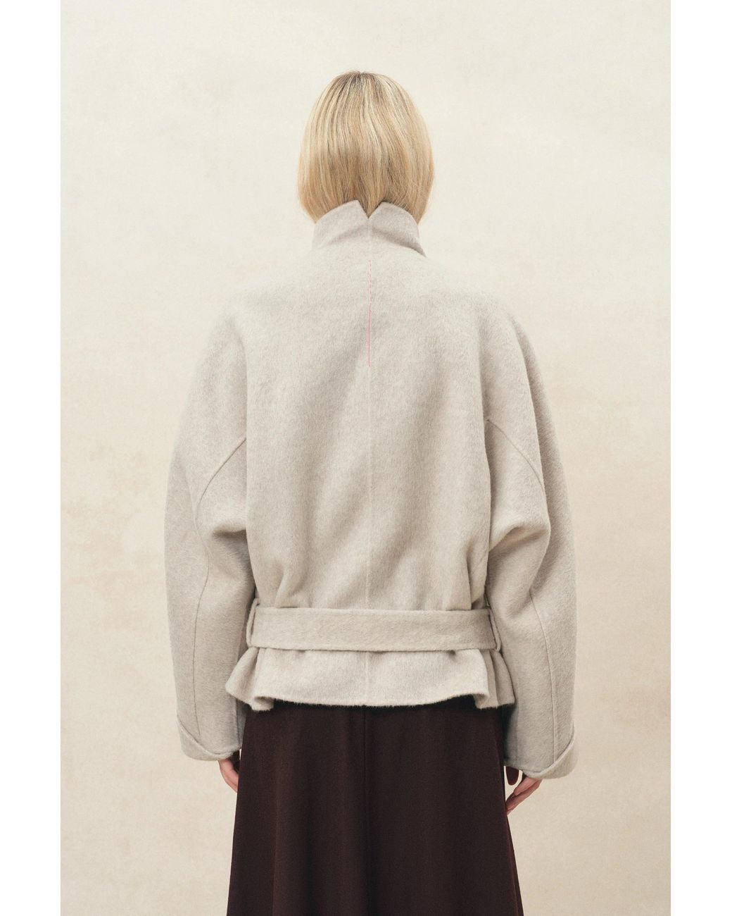 Fabrique Natural Asa Belted Low Waist Cropped Coat