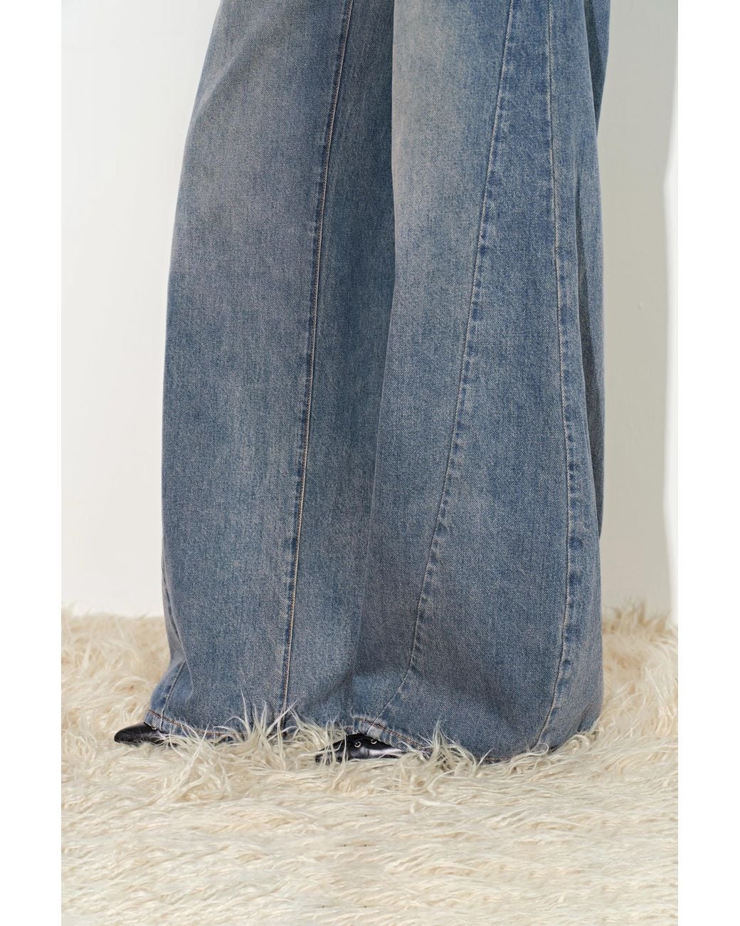 Fabrique Blue Hazel Vintage Deconstructed Barrel Leg Jeans