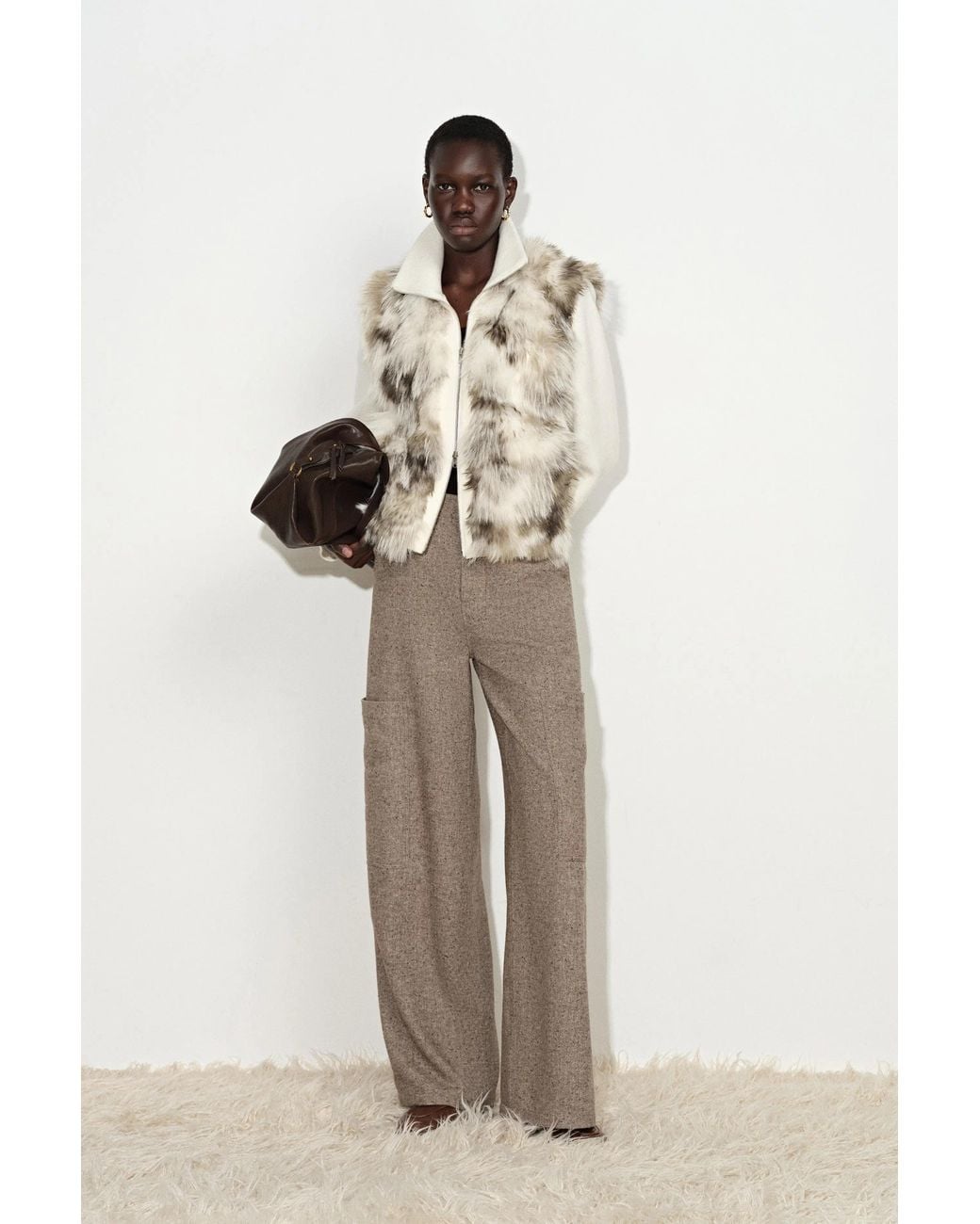 Panel Sweatpants Fabrique Gianna Knit Panel Jacket in Natural | Lyst