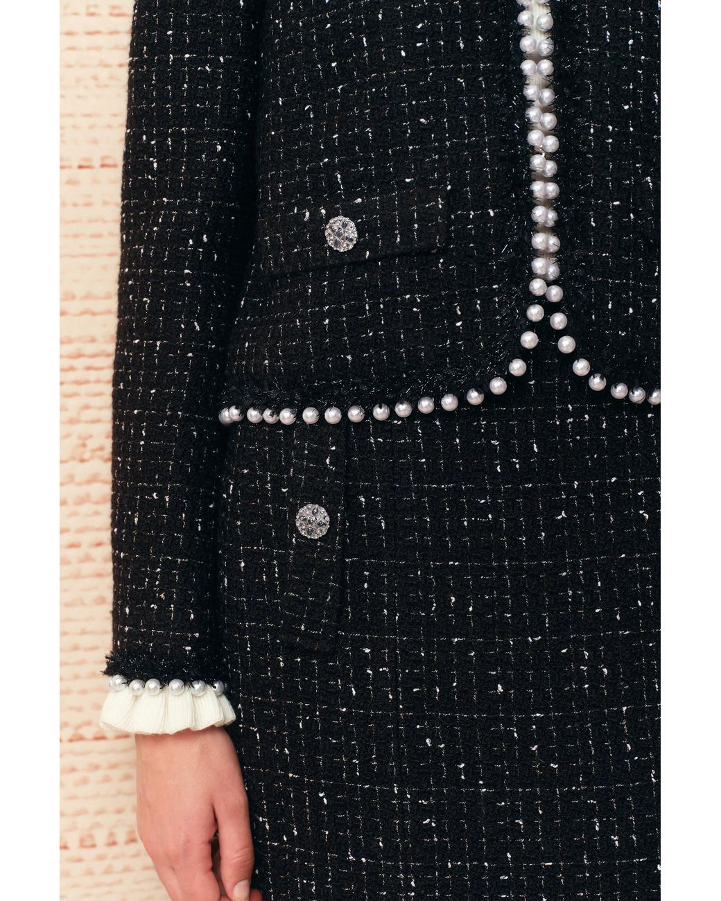 Fabrique Black Cynthia Pearl Beaded Jacket