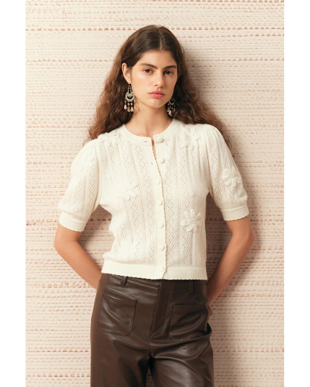 Fabrique Natural Léa Floral Embroidery Cardigan