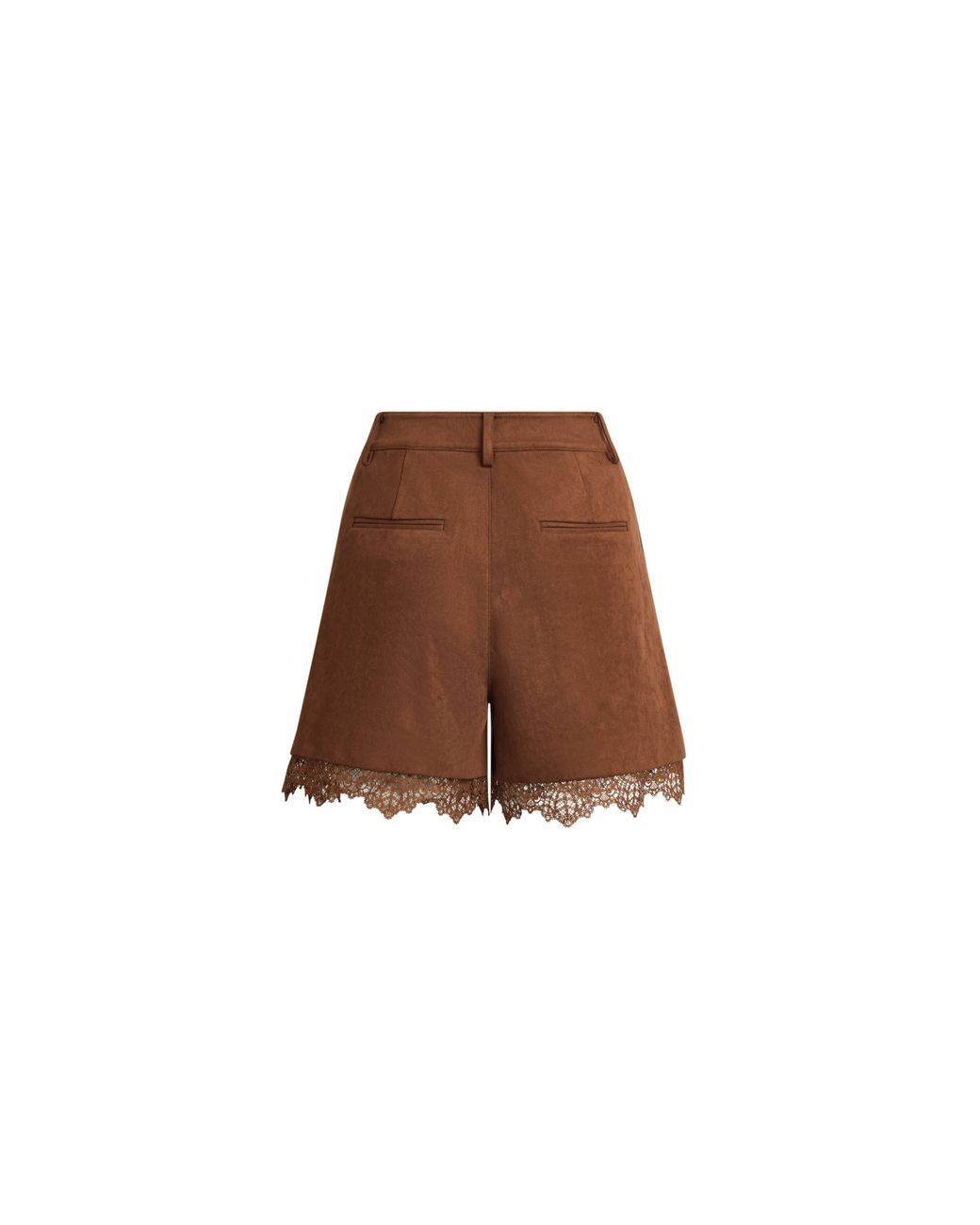 Fabrique Black Hazel Lace Panel Belted Shorts