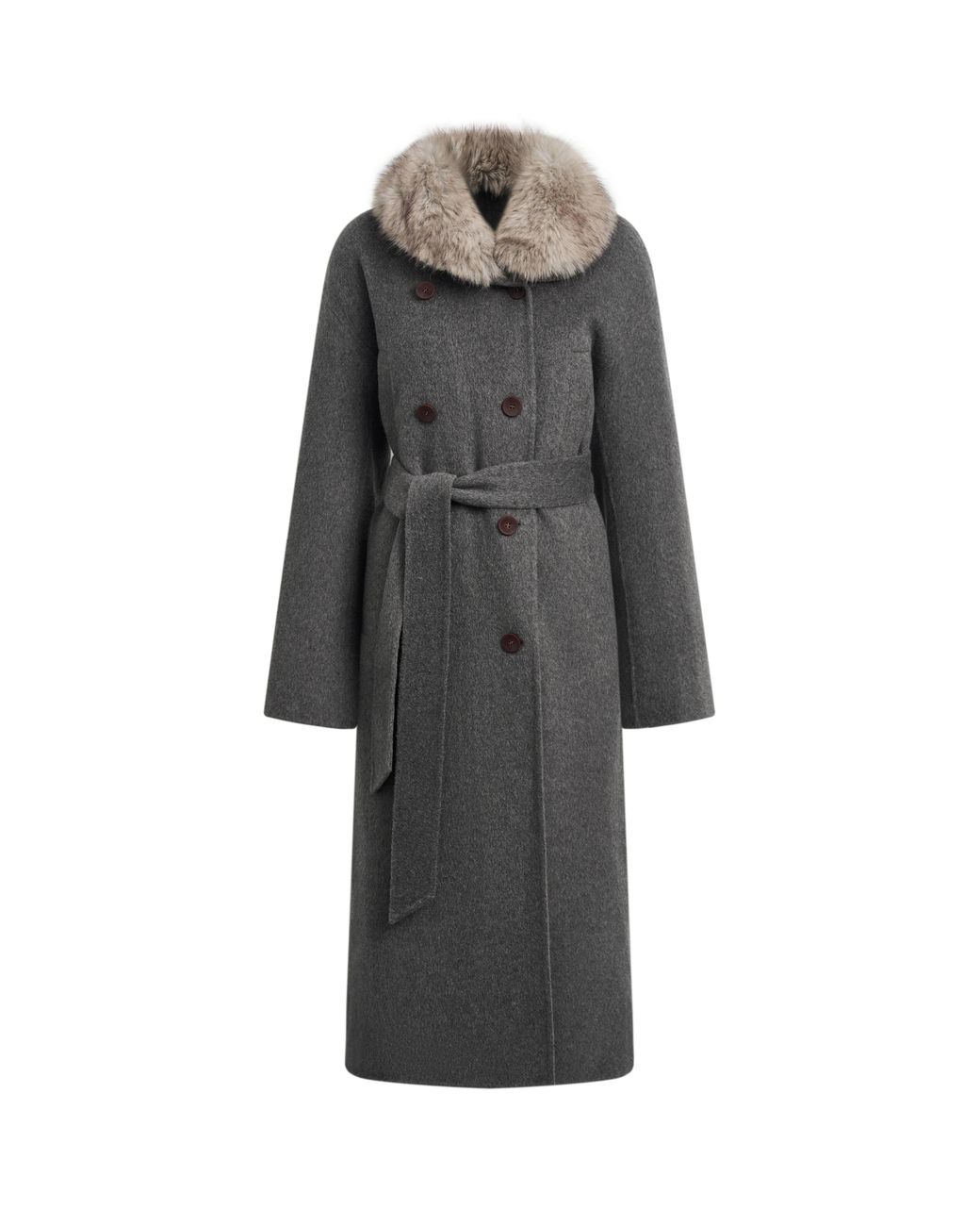 Fabrique Gray Tullia Belted Cocoon Long Coat