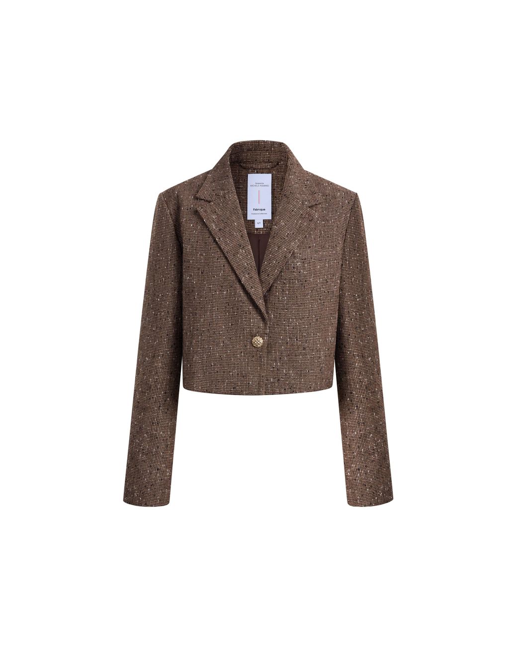 Fabrique Black Eleanor Crop Houndstooth Blazer