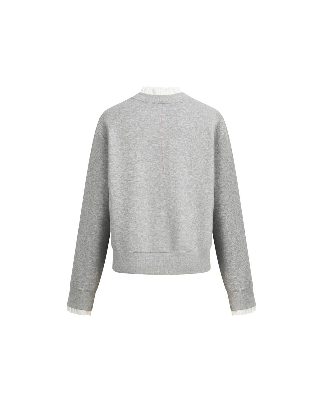 Fabrique Gray Esther Detachable Lace Collar Layered Sweatshirt