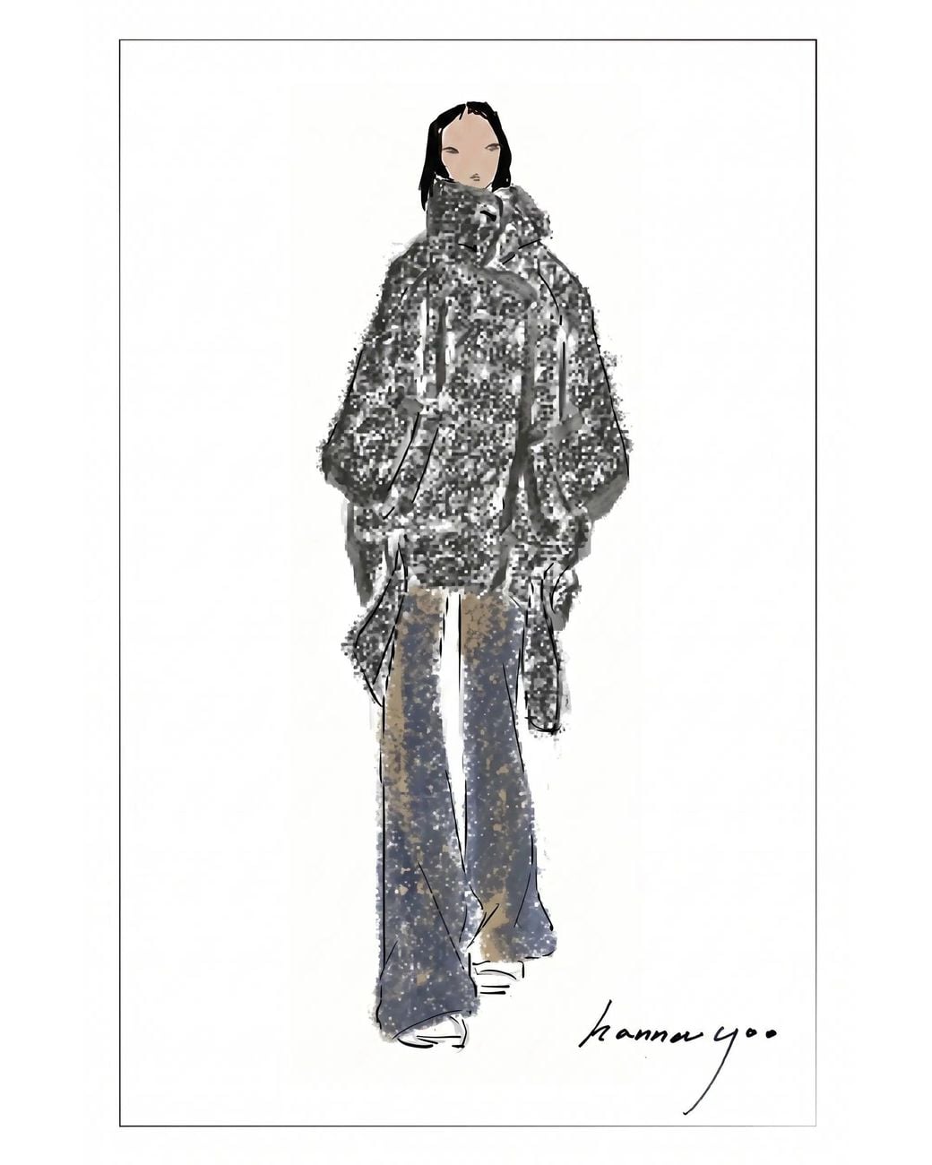 Fabrique Blue Hazel Vintage Deconstructed Barrel Leg Jeans