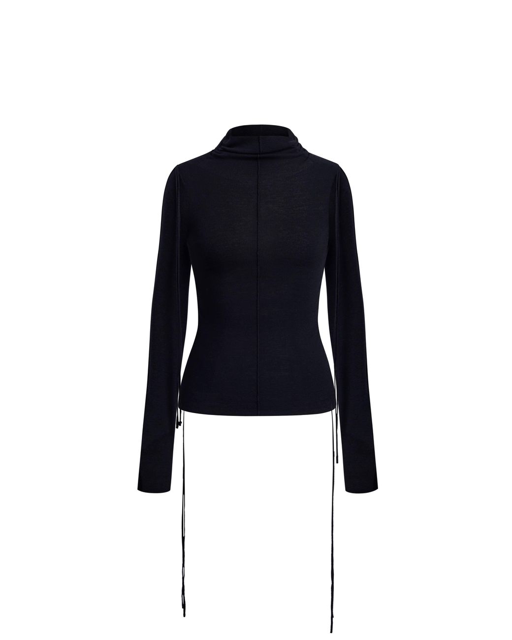 Fabrique Black Sibyl Turtleneck Fitted Top