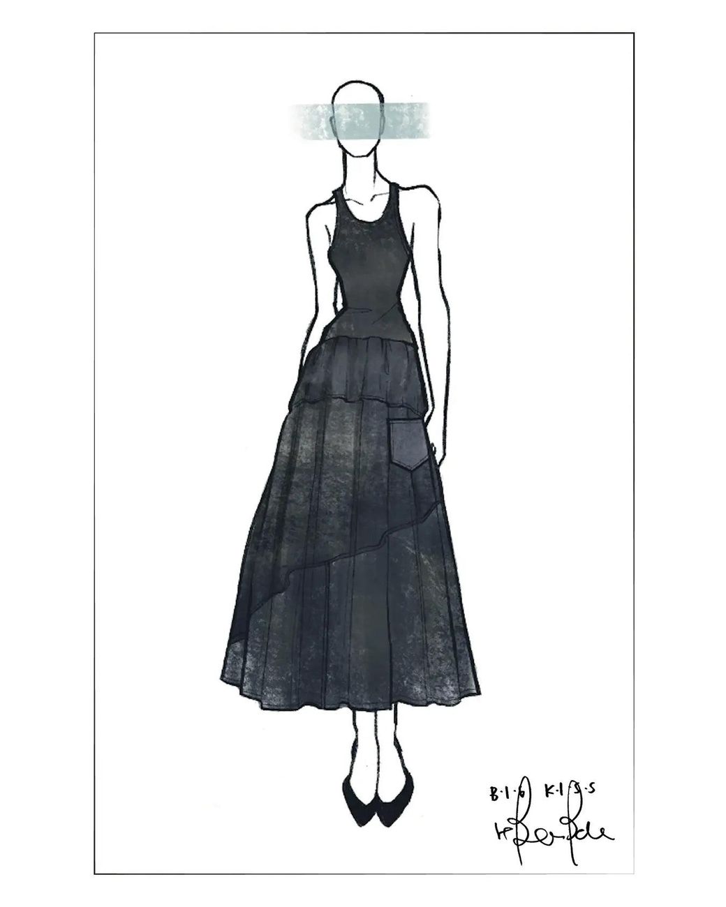 Fabrique Blue Keira Sleeveless Panel Dress