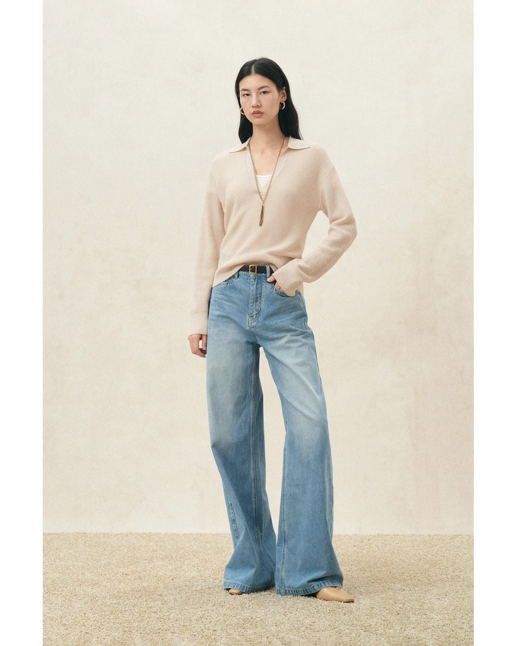 Fabrique Blue Sloane Relaxed Polo Top