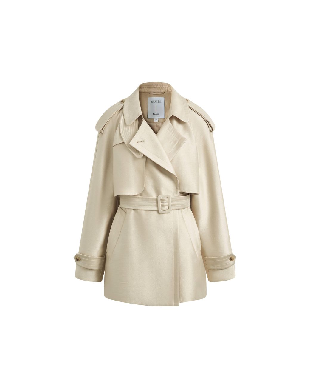 Fabrique Natural Elsa Belted Oversized Cropped Trench Coat
