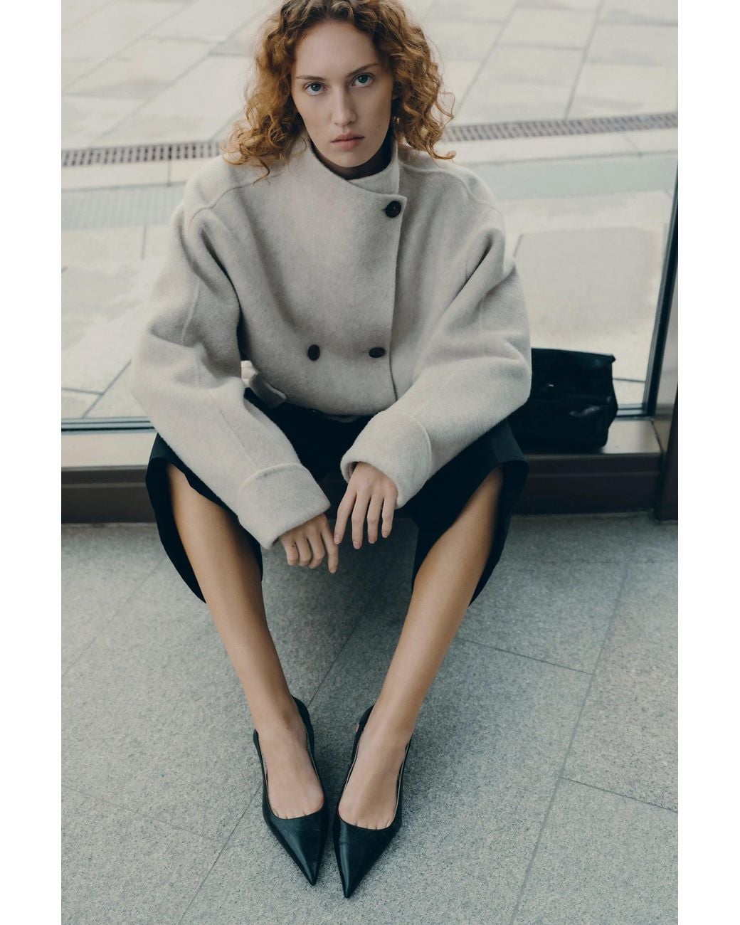 Fabrique Natural Asa Belted Low Waist Cropped Coat