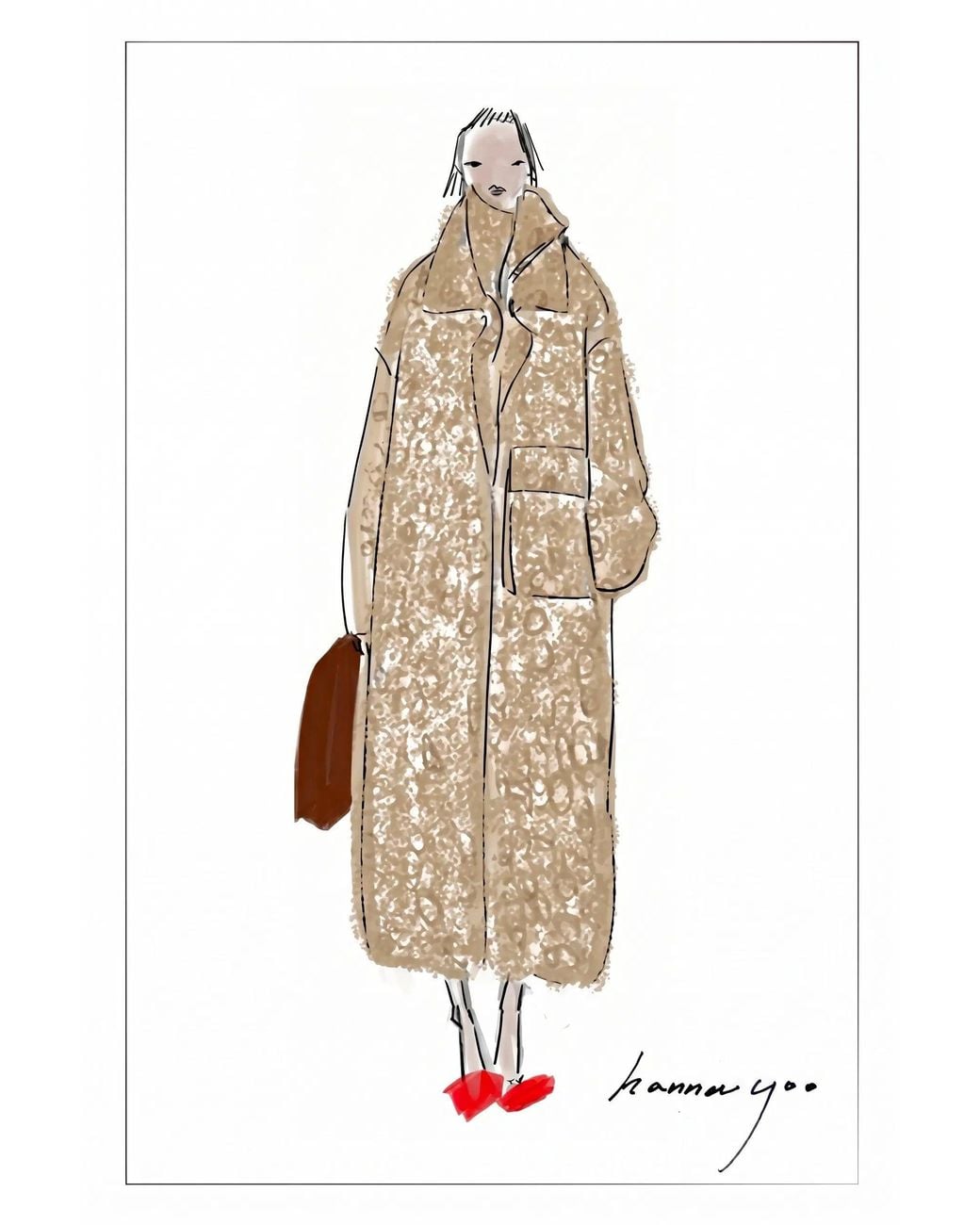 Fabrique Gray Harlan Textured Hooded Scarf Maxi Coat
