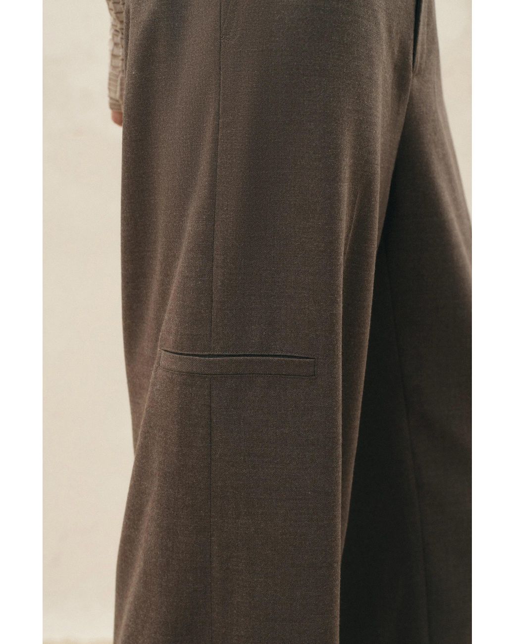 Fabrique Natural Cassia Metal Ring Slim Straight Leg Pants