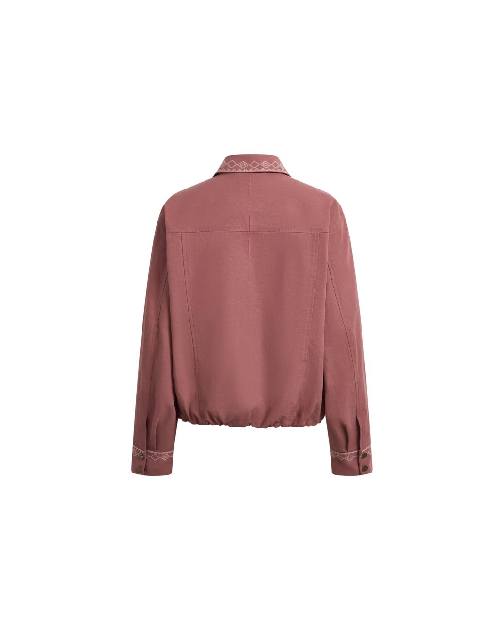 Fabrique Pink Aurora Embroidery Cropped Bomber Jacket