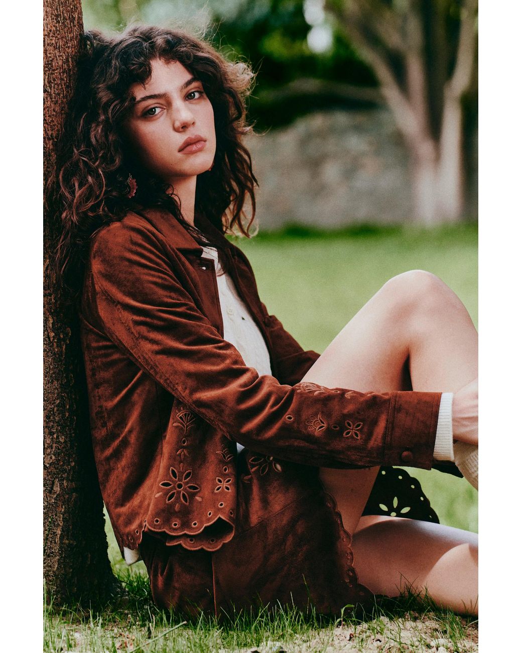 Fabrique Green Jane Floral Cutwork Embroidery Shirt Jacket