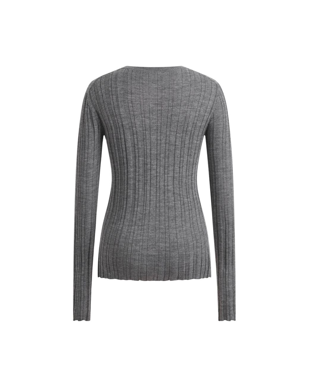 Fabrique Blue Cara Side Slit Long Sleeve Fitted Top
