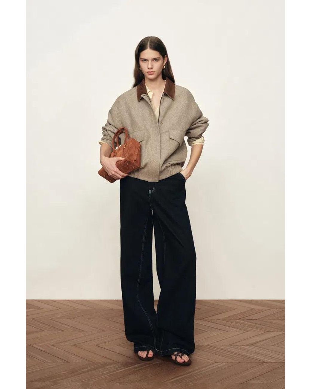 Fabrique Natural Dakota Tweed Baseball Jacket