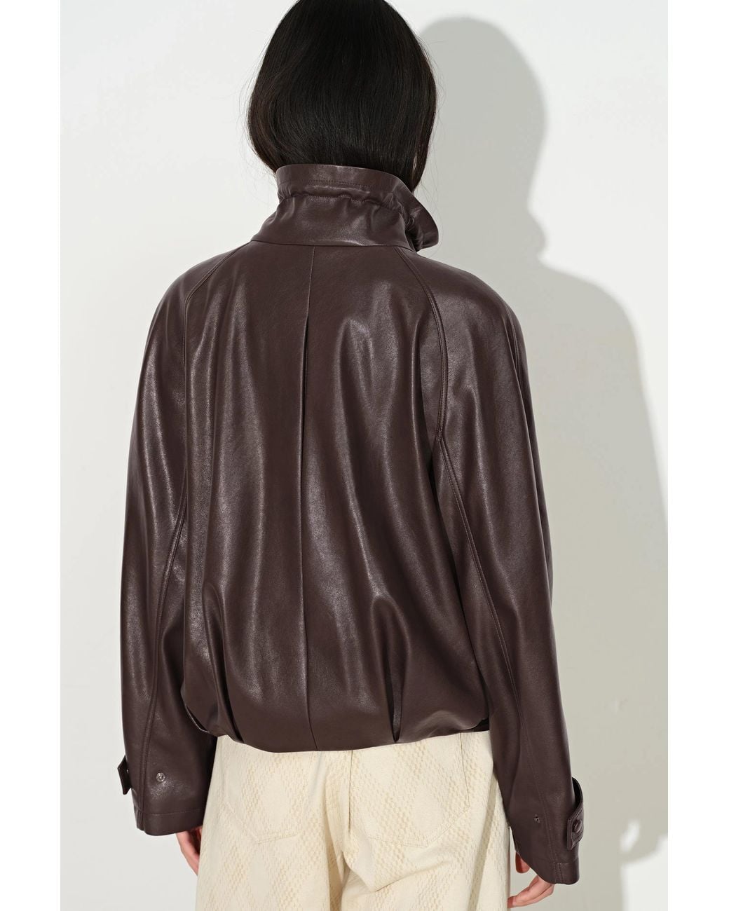 Fabrique Natural Juno Belted Stand Collar Bubble Jacket