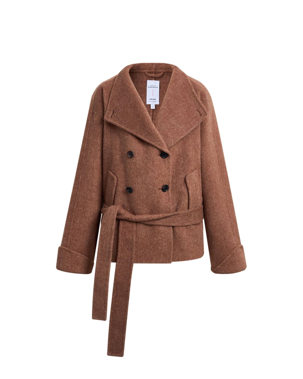 Fabrique Multicolor Asa Belted Low Waist Cropped Coat