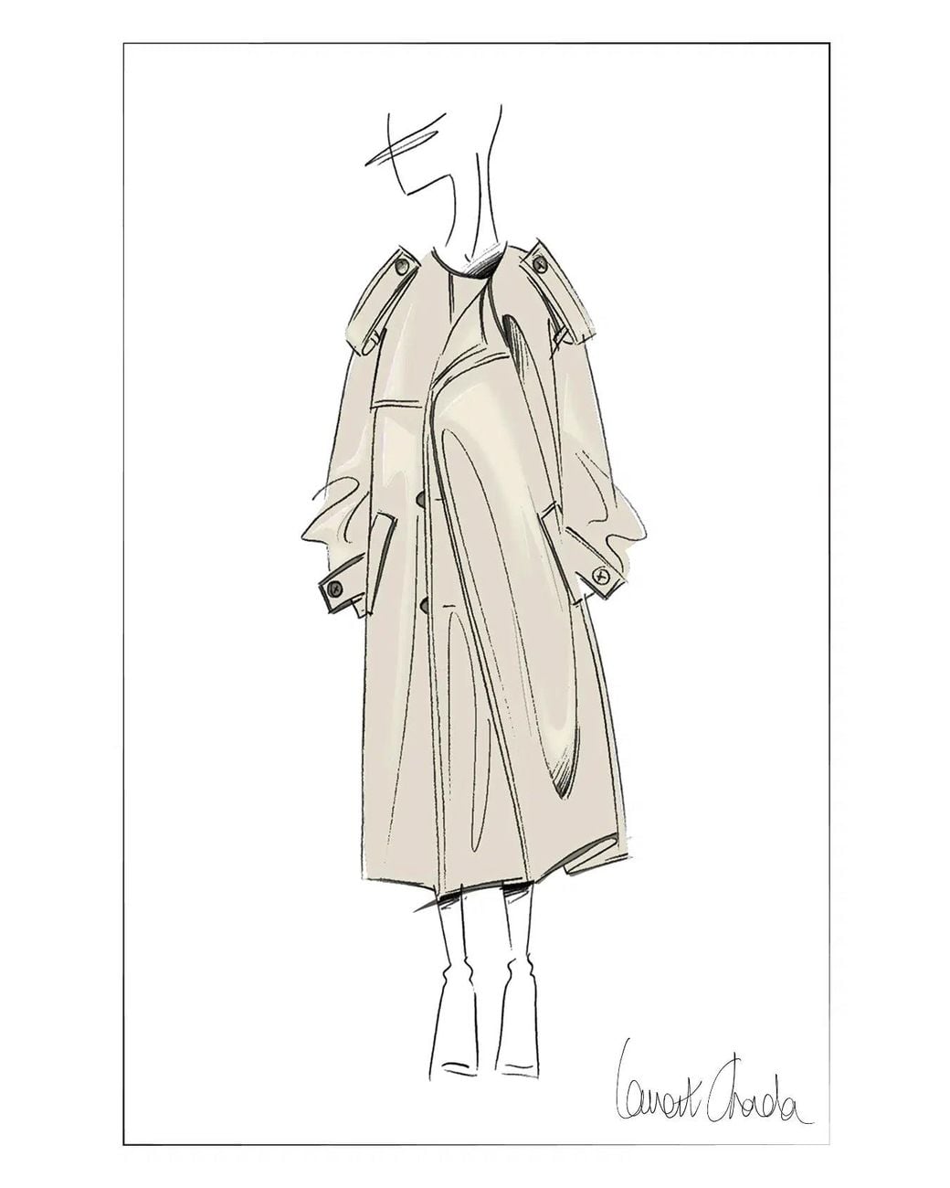 Fabrique Natural Audrey Deconstructed Double Breasted Belted Trench Coat