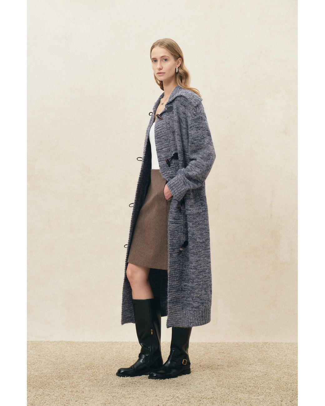 Fabrique Blue Linnea Horn Buttons Longline Cardigan