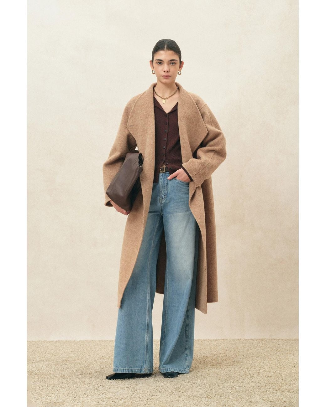Fabrique Natural Tilda Camel Oversized Long Coat