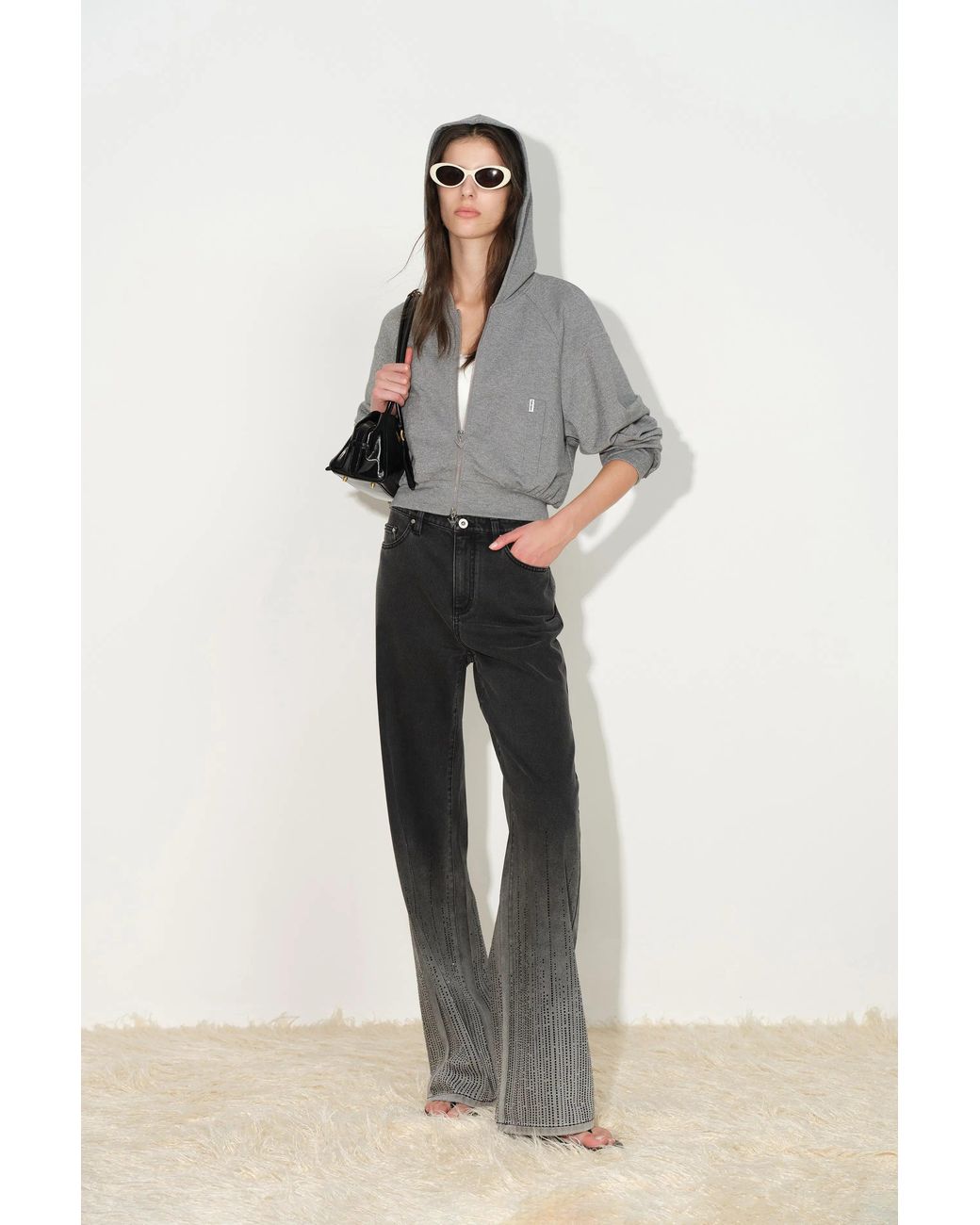 Fabrique Multicolor Elara Ombré Rhinestone Wide Leg Jeans