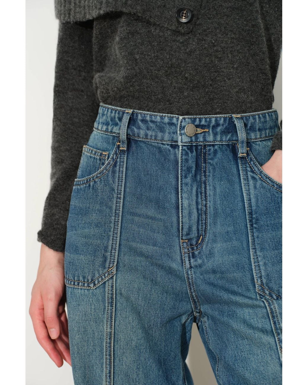 Fabrique Blue Thelma Utility Wide Leg Jeans