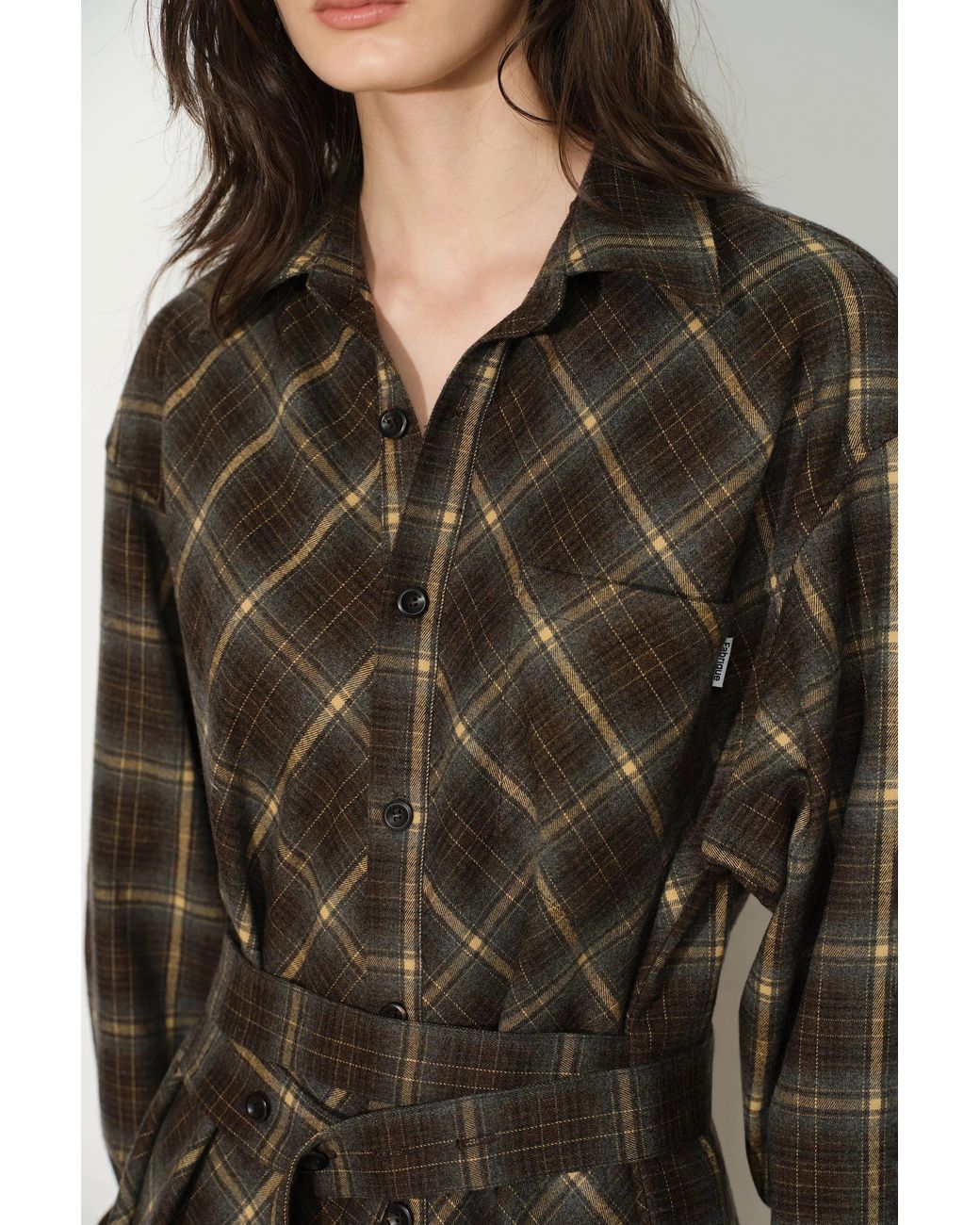 Fabrique Multicolor Holly Plaid Shirt Dress