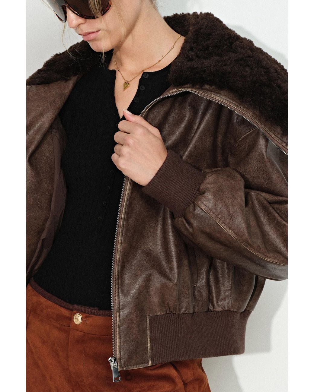 Fabrique Multicolor Thea Faux Fur Collar Jacket