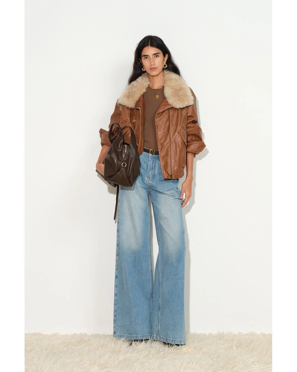 Fabrique Sloane Vintage Padded Biker Jacket in Blue | Lyst