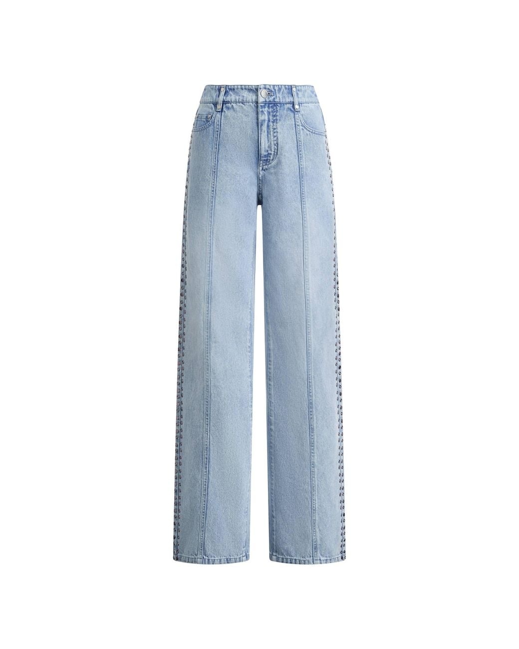Fabrique Blue Calli Studded Beading Panel Straight Jeans