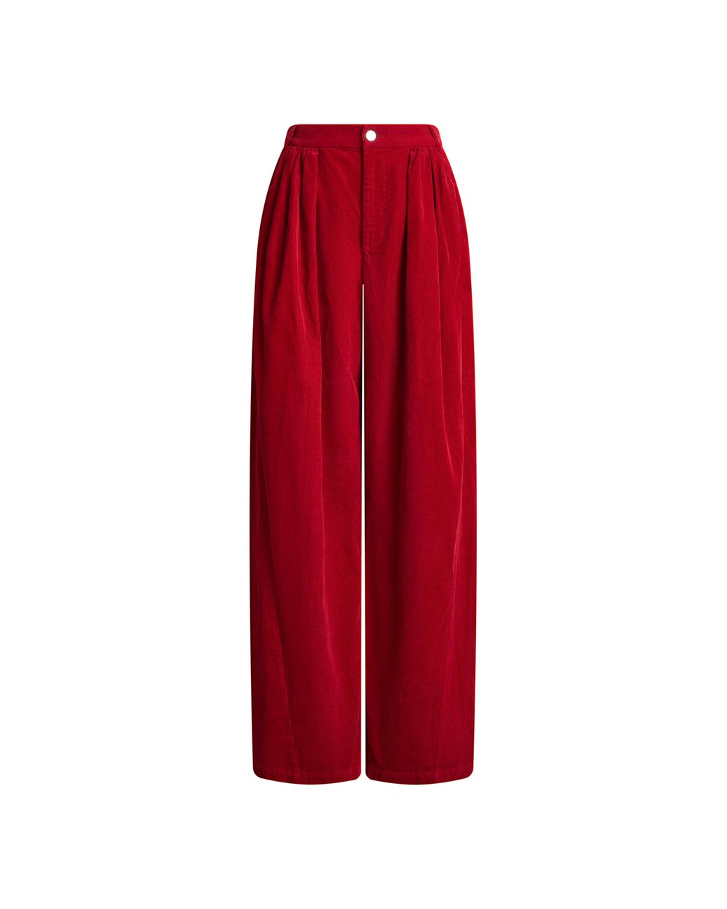 Fabrique Red Honora Pleated Wide Leg Pants