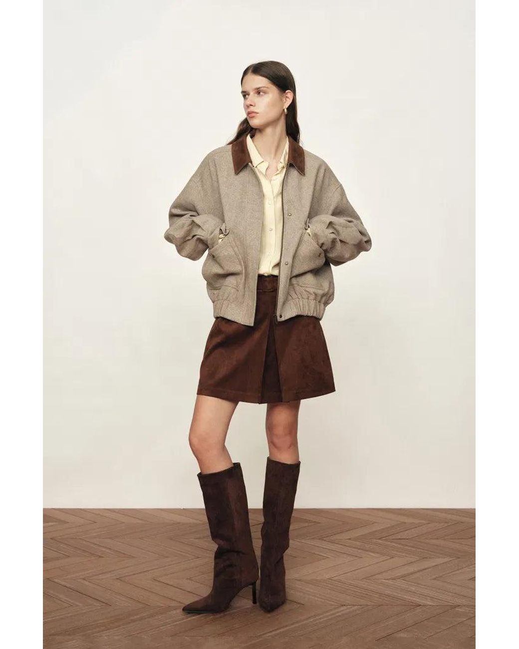 Fabrique Natural Dakota Tweed Baseball Jacket